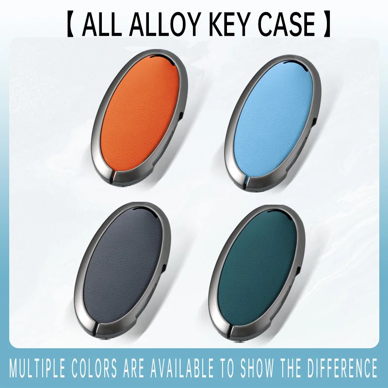 Alloy+Leather Car Key Case Key Cover Shell Fob Holder for New Kona SX2 for Hyundai IONIQ 6 New Grand Prix GN7 Car Accessories