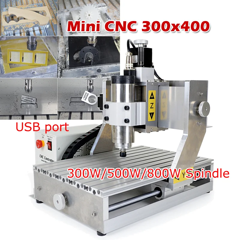 Mini enrutador CNC 3040 300x400, máquina perforadora y fresadora de grabado