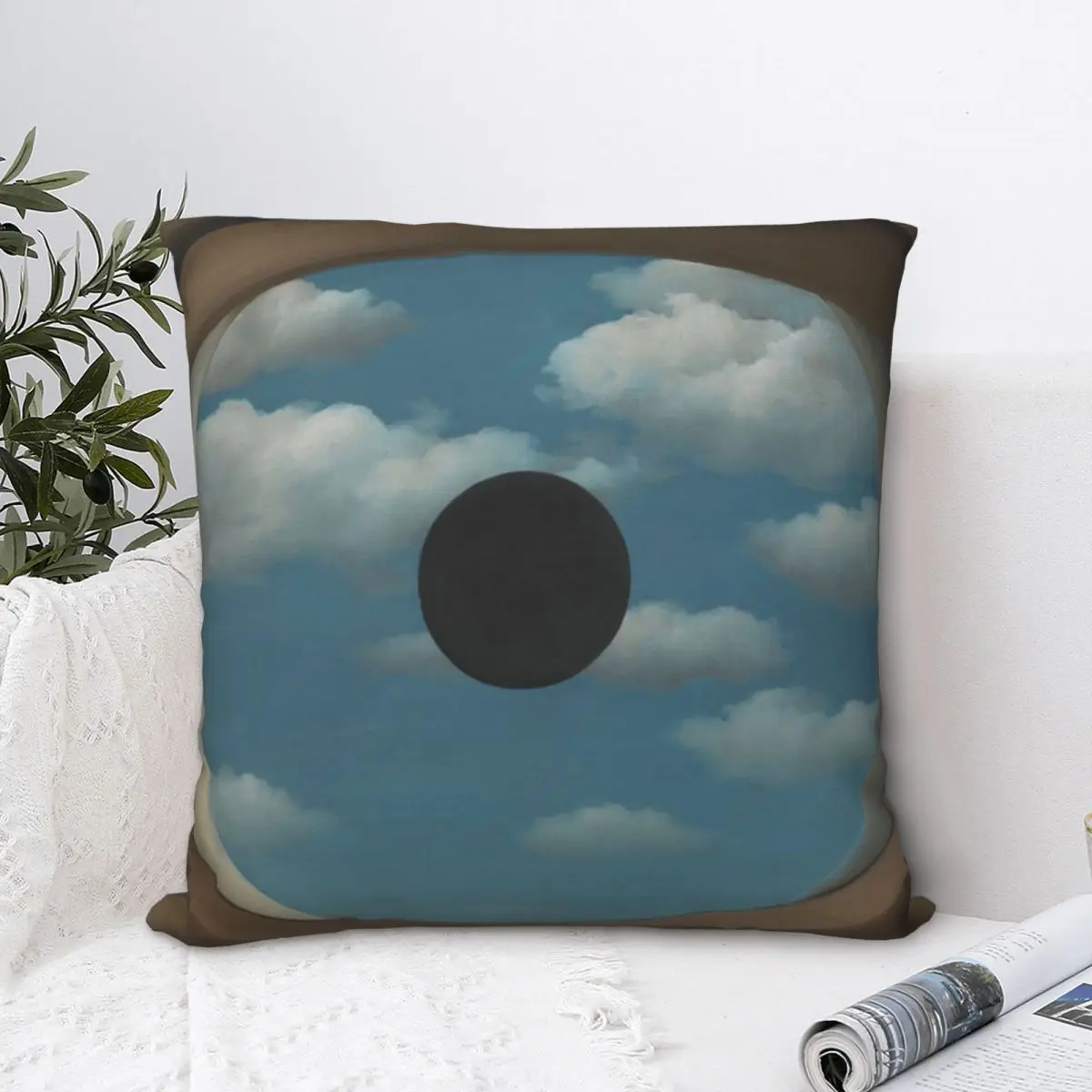 

Rene Magritte False Mirror Square Pillowcase Polyester Pillow Cover Velvet Cushion Decor Comfort Throw Pillow For Home Sofa