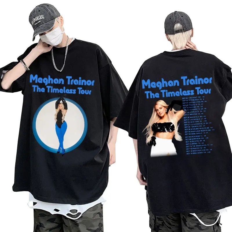 

Singer Meghan Trainor The Timeless Tour 2024 Print t shirt men Vintage Harajuku short sleeves Fashion Hip hop T-Shirt streetwear