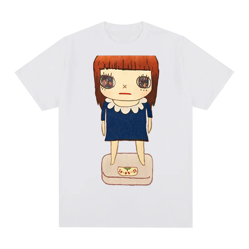 Yoshitomo Nara Weigh yourself Vintage T-shirt Art Cartoon Retro Aesthetic Movie Cotton Men T shirt New Tee Tshirt Womens Tops