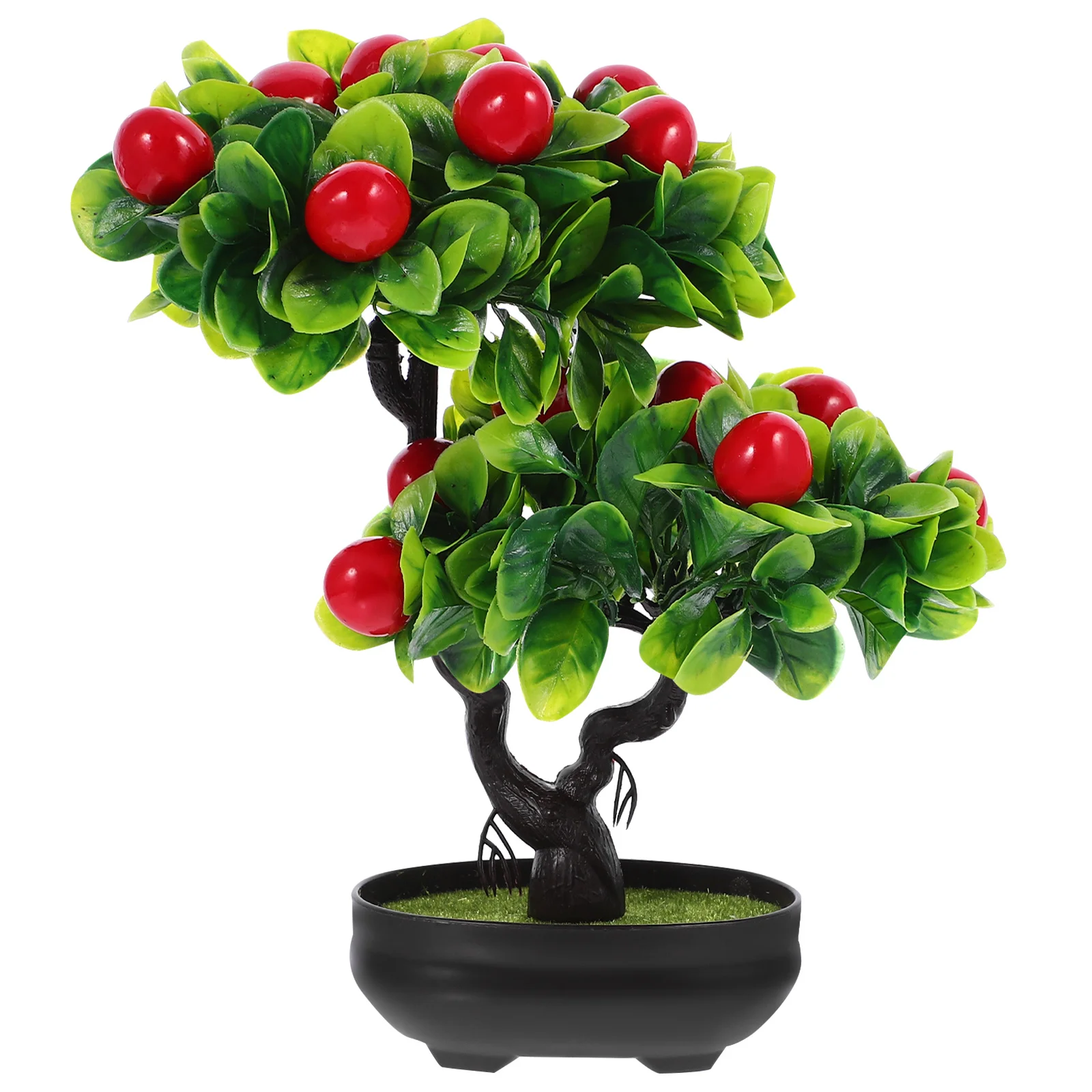محاكاة شجرة الفاكهة بوعاء النبات بونساي شجرة الفاكهة الاصطناعية للداخلية المنزل مكتب ديكور سطح المكتب الزينة البلاستيك بونساي