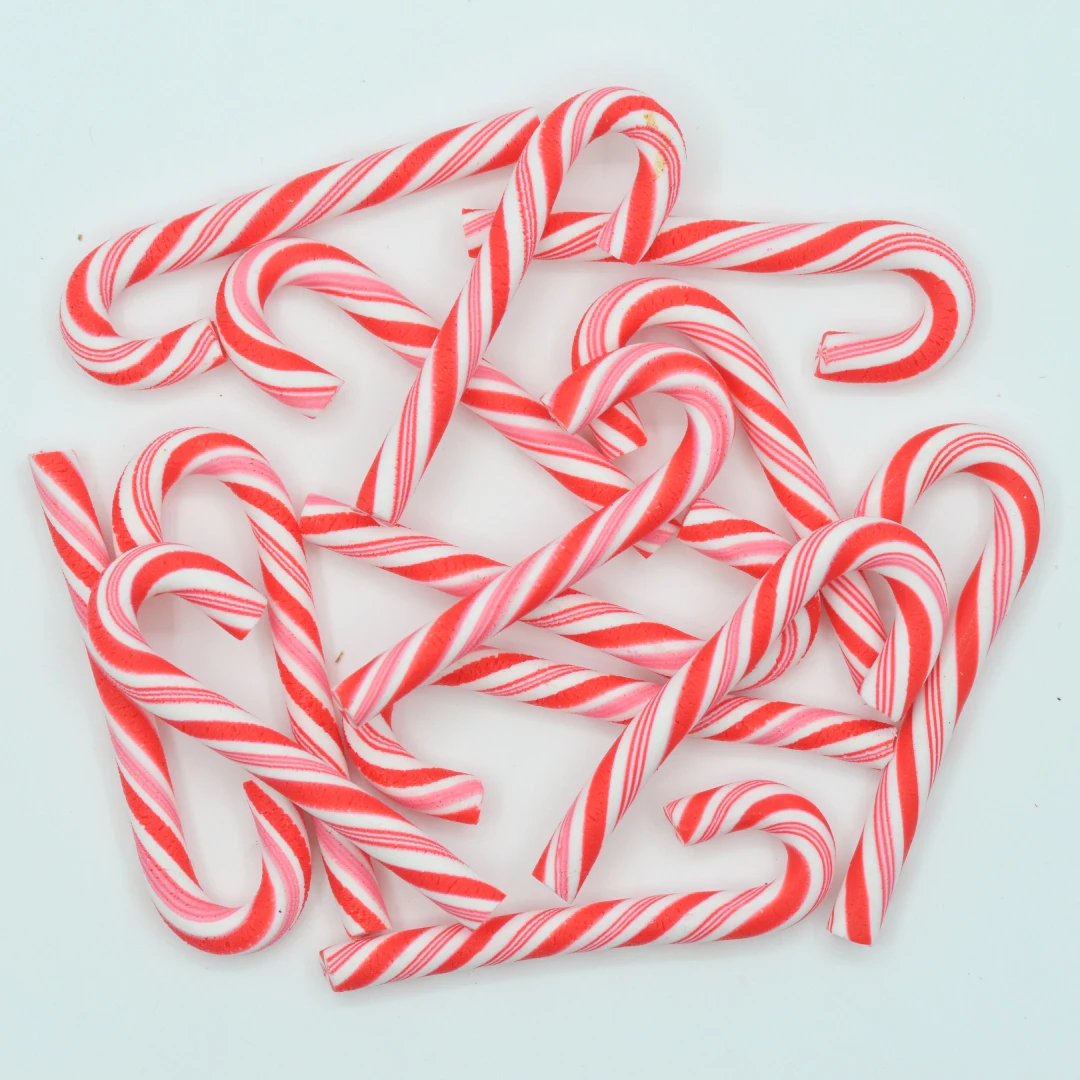 20PCS Red White Polymer Clay C - Christmas Craft Embellishment 评论和价格