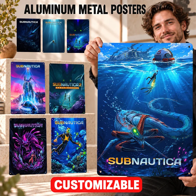 Subnautica Printed Posters Bold Decorative Graphic Bedroom Wall Art Personalized Aluminum Metal Sign Thoughtful Collector Gift