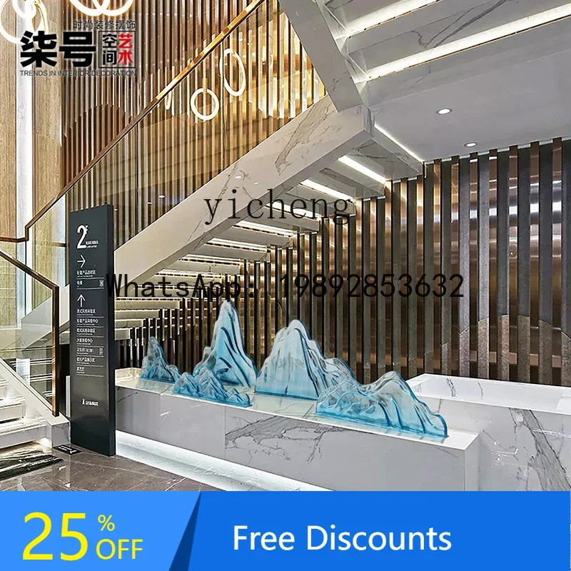 L2-5 rockery ornament modern landing jinshan abstract transparent sculpture art installation large hotel decoration