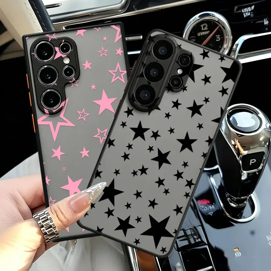 Star Heart Cute Print Funda Back Phone Cover Case for Samsung Galaxy S26 S23 FE S20 FE S21 S24 Plus S25 Ultra S22 Note 20 Ultra