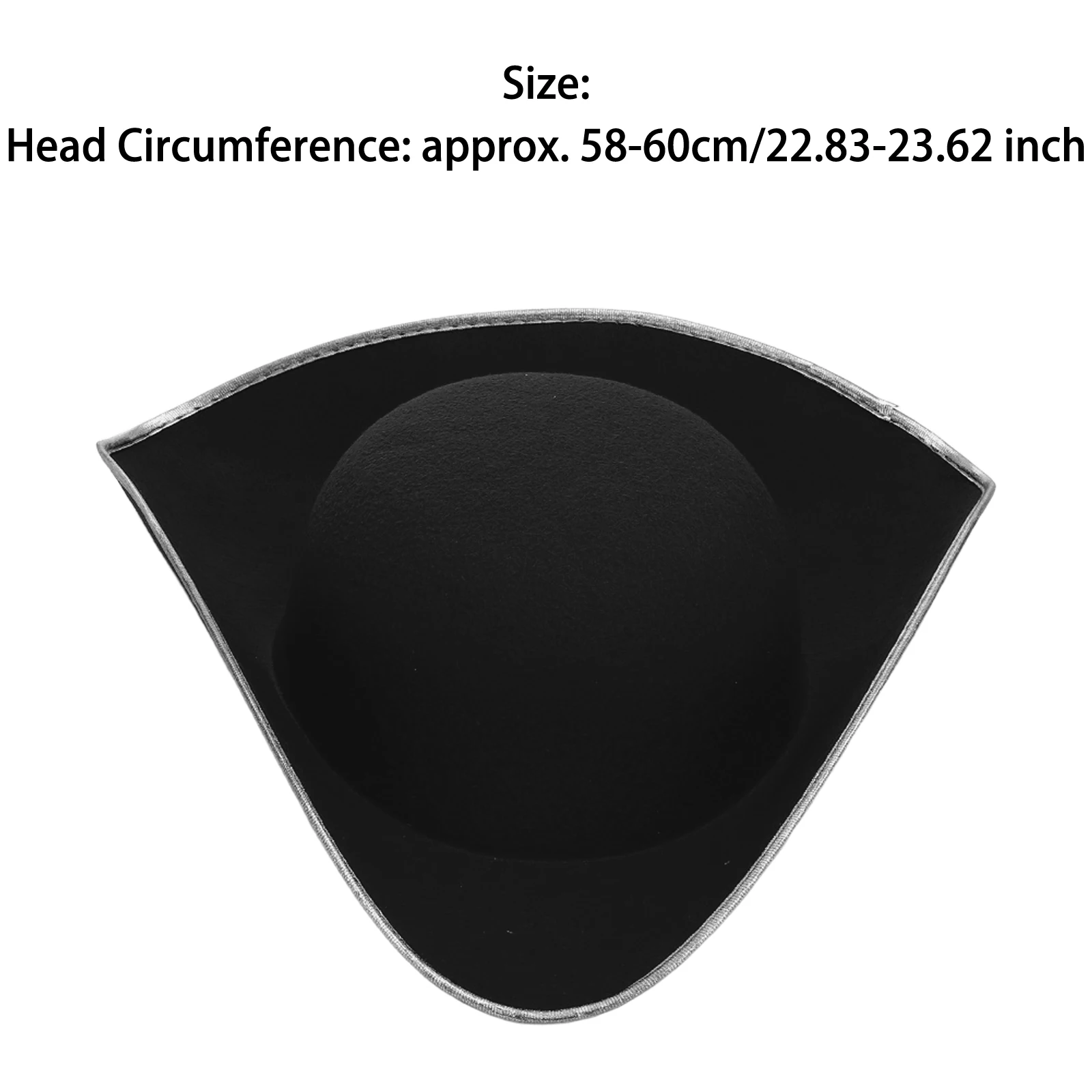 Halloween Captain Pirate Hat Cosplay Colonial Tricorn Hats Metallic Brim Felt Hat Adult Kids Carnival Masquerade Party Hat Caps