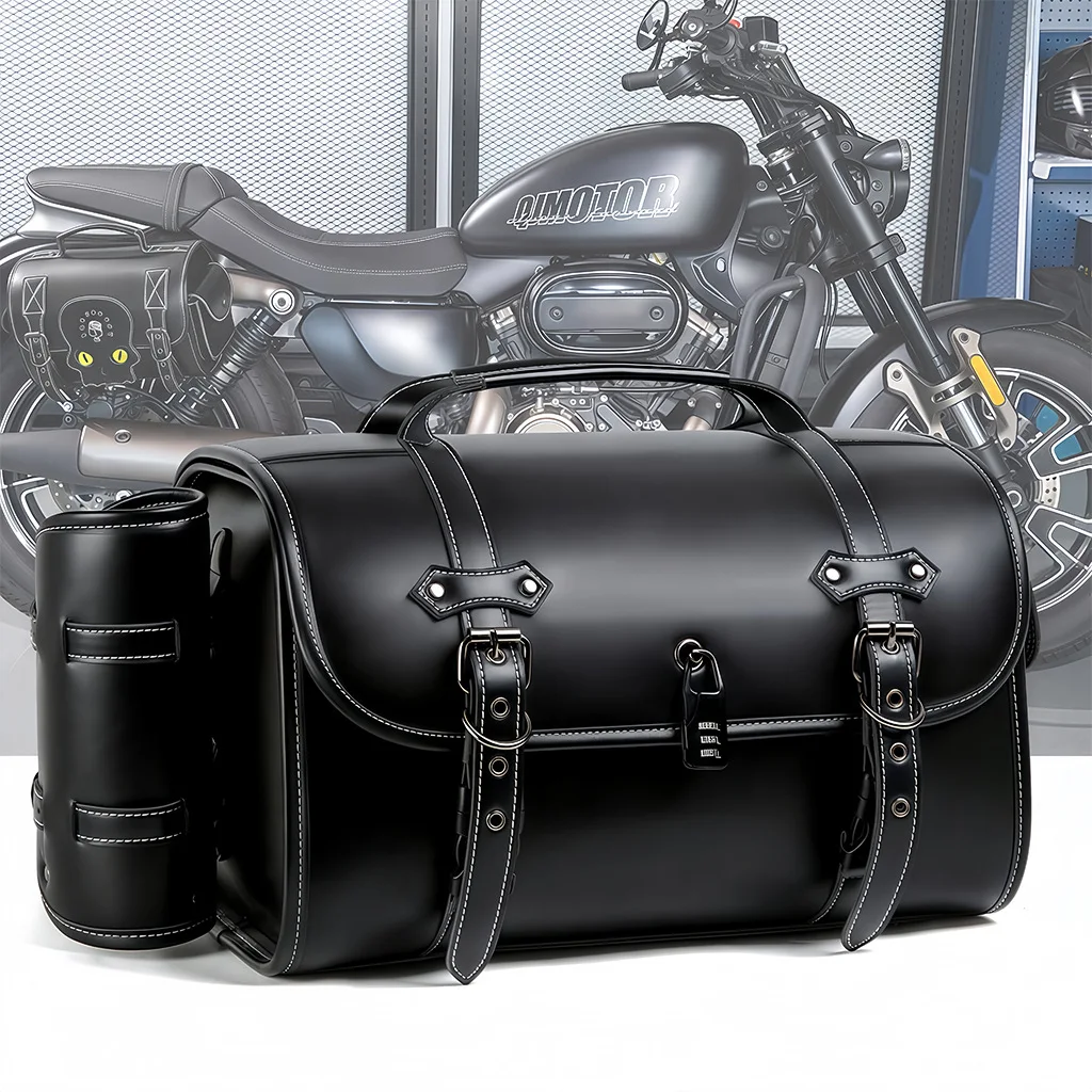 Hot-selling motorcycle tail trunk bag with password lock,  Modification Side Bag  punk style