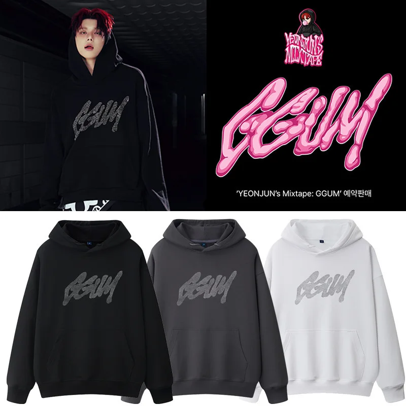 KPOP YEONJUN Solo Album GGUM Cotton Hoodie Fashion Printe Pullover Unisex Hoodie OVERSIZE Winter Sweatshirt Fans Peripheral Gift