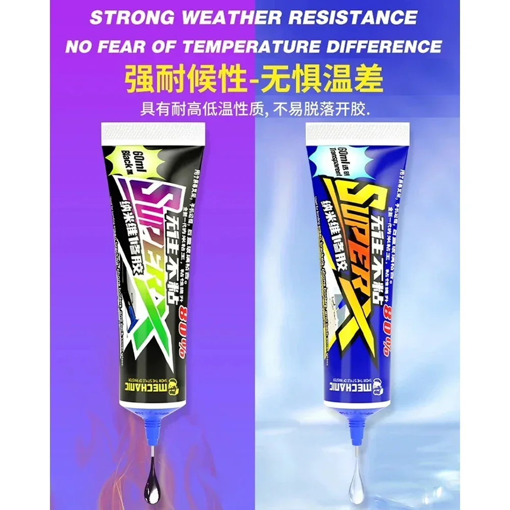 MECHANIC SUPER X 60ml Nano Phone Repair Adhesive Black/Transparent Outer Screen Back Cover Repair Sealant Repair Tool