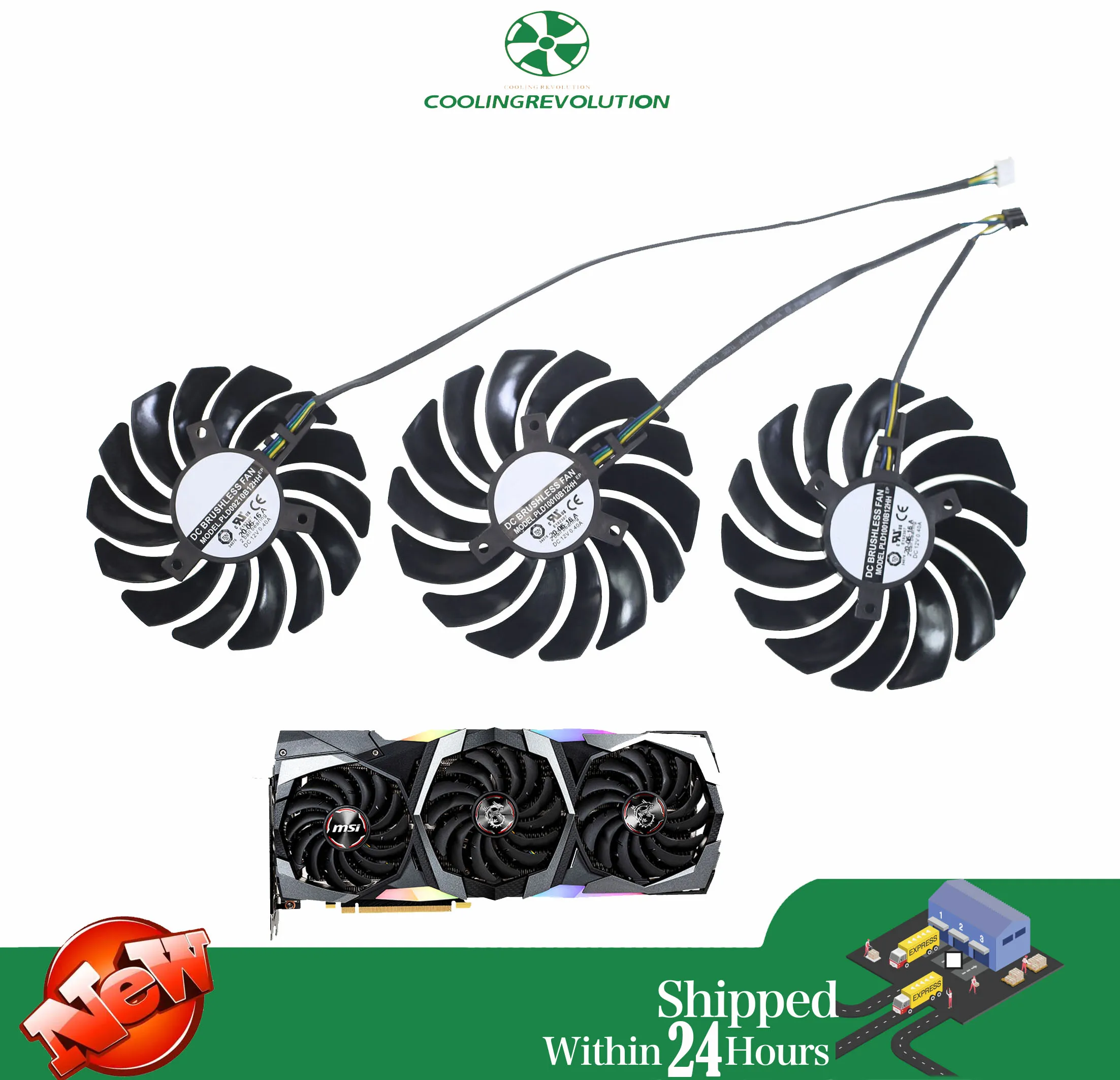 PLD09210B12HH PLD10010B12HH DC12V Graphics card fan for MSI RTX 2080 2080Ti 2080 2070 SUPER GAMING X TRIO Video card cooling fan