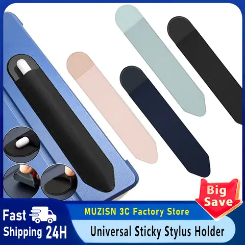 Universal Sticky Stylus Holder for Apple IPad IPencil 2 1 Self Adhesive Sleeve Attached Pouch Bag Sleeve Pencil Holder