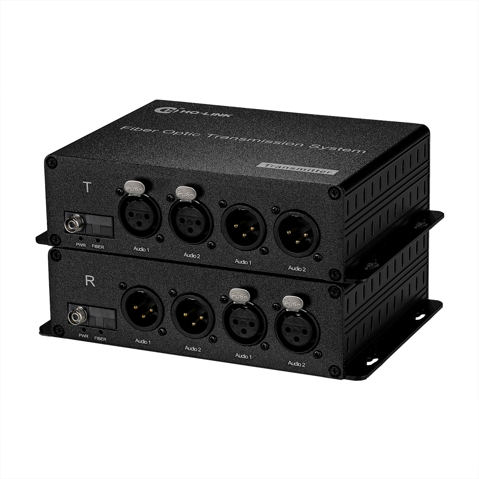 Ho-link HL-202XA Fiber Optic Transceiver 1-16CH Bi-Directional 8/16/24bit 96-128kHz XLR Audio Fiber for Broadcasting TV