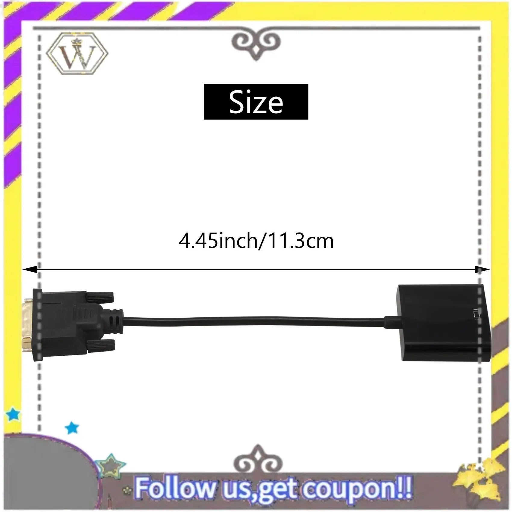 AU33-DVI To VGA Adapter Cable 1080P DVI-D To VGA Cable 24+1 25 Pin DVI Male To 15 Pin VGA Female Video Converter For PC Display