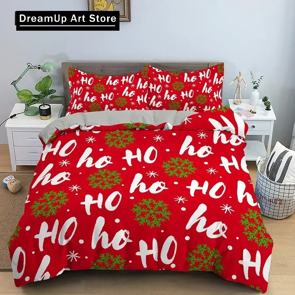 Red Christmas Cartoon Santa Claus Bedding Set Duvet Cover Bed Set Quilt Cover Twin Single Full Queen King Size Boys Adult