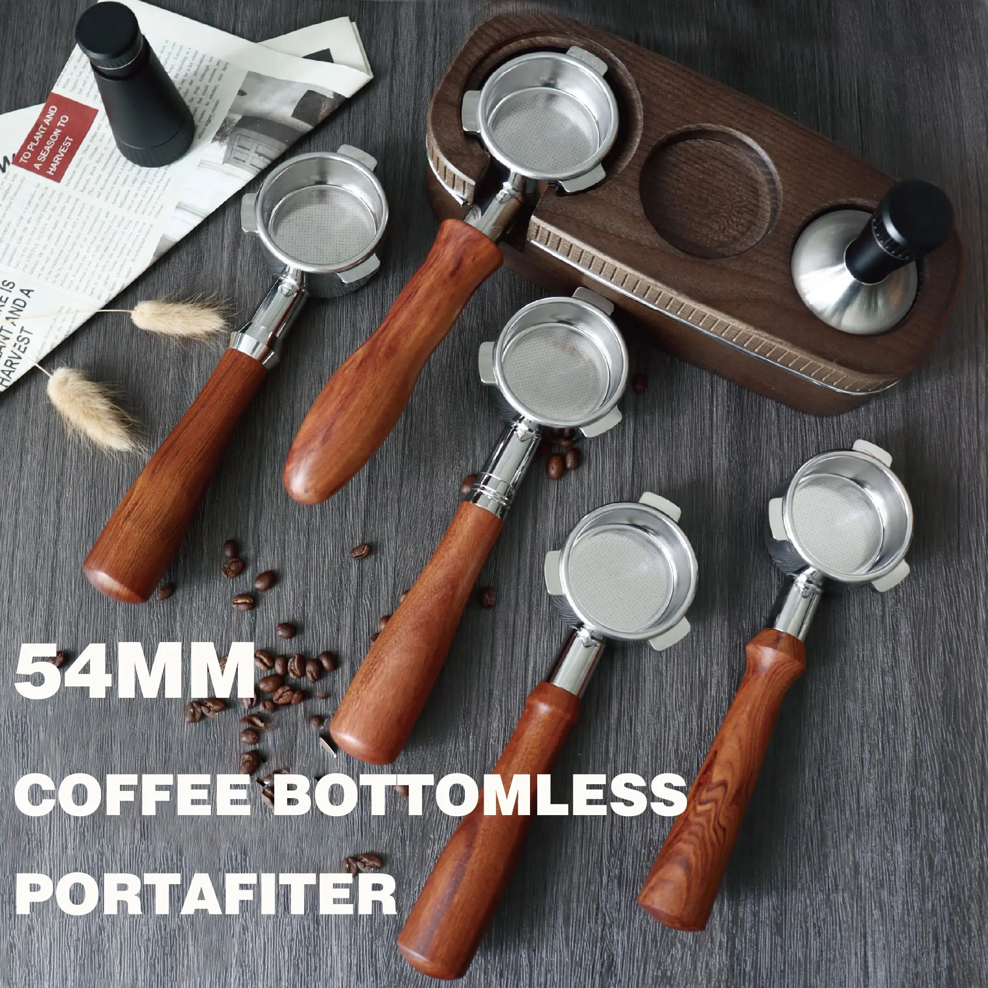 54mm Coffee Bottomless Portafilter For Breville 870/878/880 Espresso Portafilter Replacement Filter Basket Barista Accessories