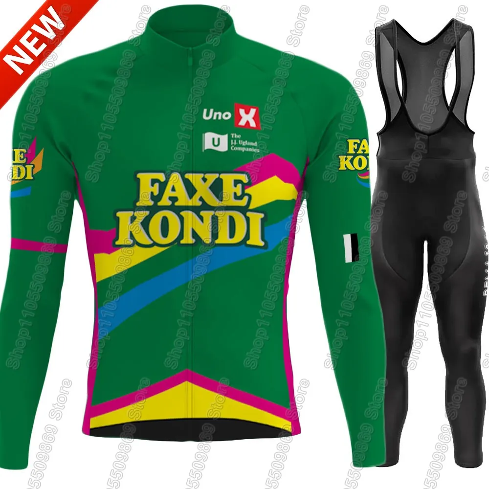 UNO X Pro Team Radsport-Trikot 2026 Set Norwegen-Tour Bekleidungsanzug Herren Langarm MTB Bike Rennrad Hose Trägerhose Ropa Ciclismo