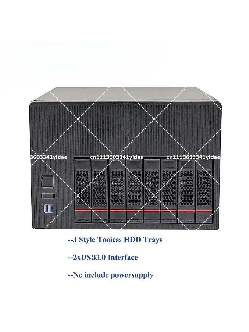 Hot Swap NAS 8 HDD Tooless Bays Case Support M-ATX Motherboard for Cloud Data Storage