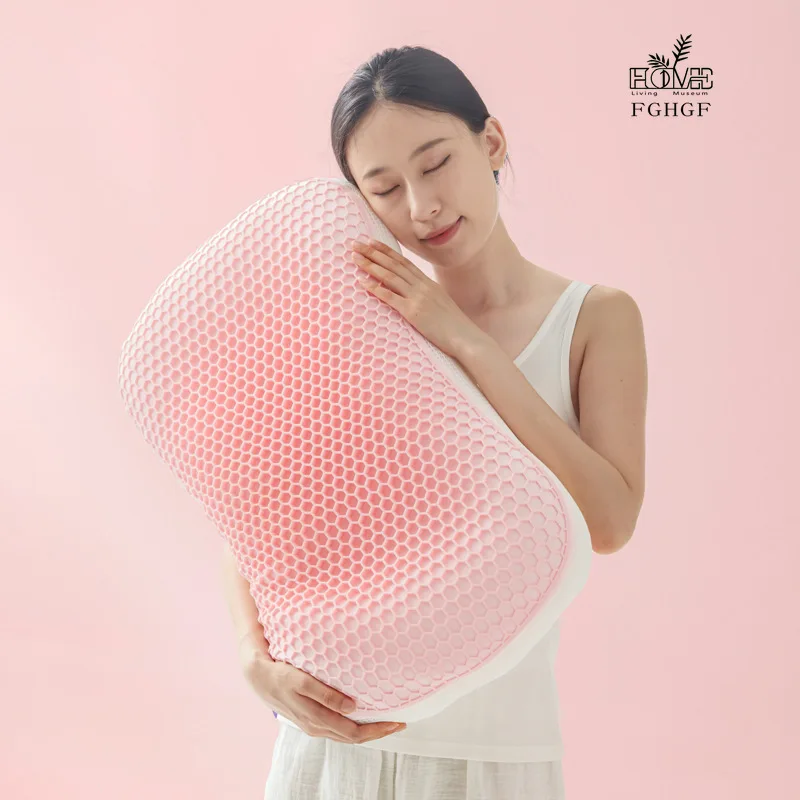 tpe pectin pillow New feather silk  high elastic breathable pressure relief wing sleep net red pillow summer pillow core