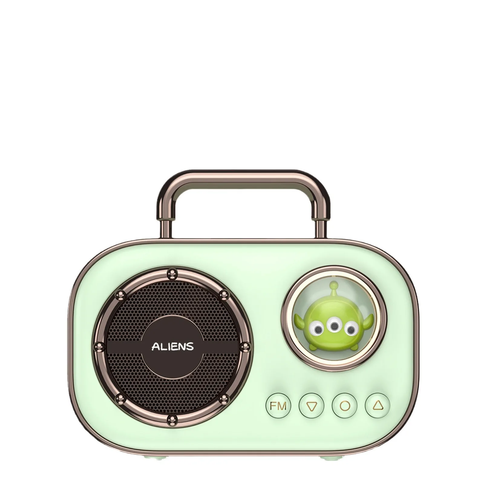 Portable Bluetooth speaker mini space cabin single dual microphone singing speaker ornament
