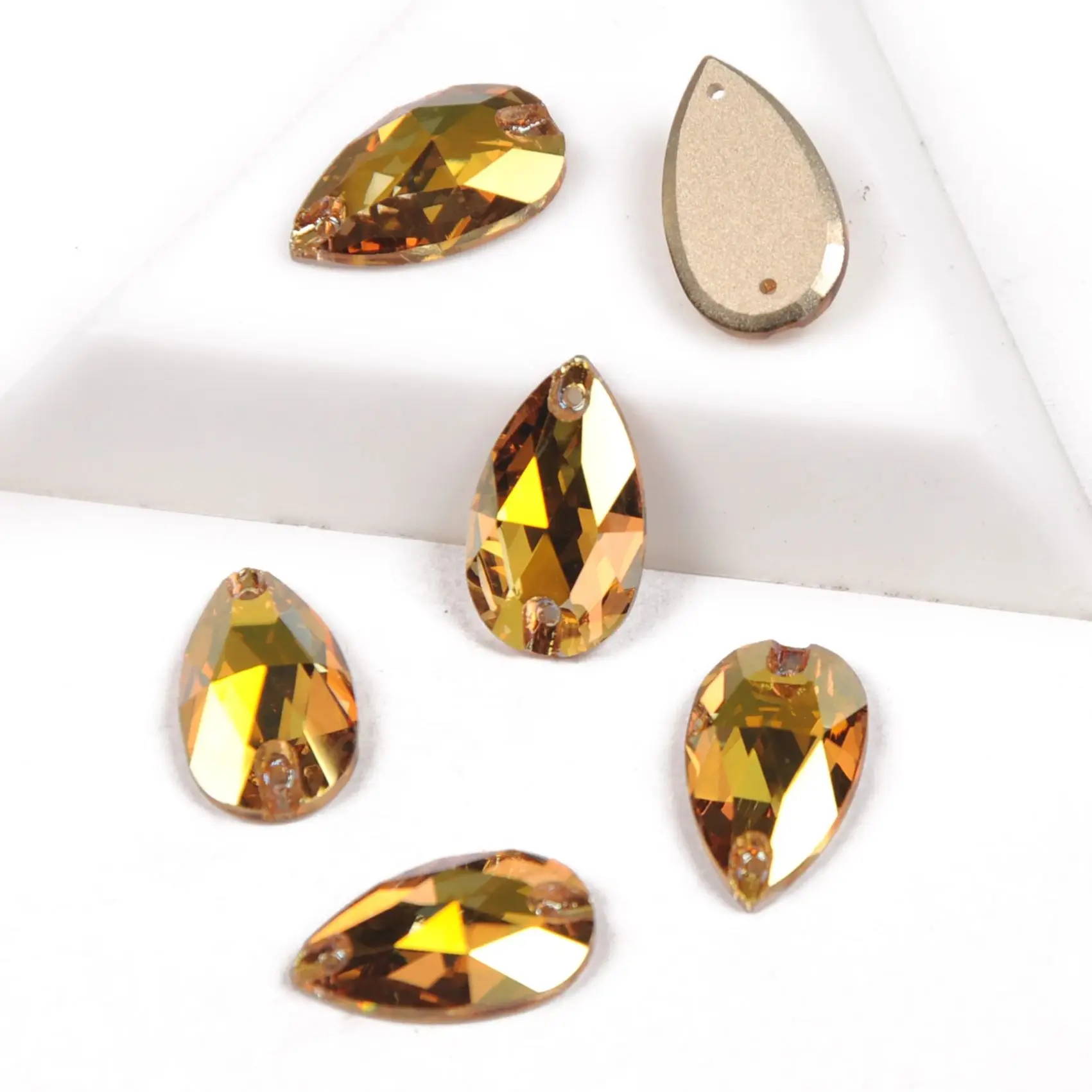 Charms Drop Crystal AB Strasssteine 3230 zum Aufnähen, große Strasssteine für Kleidungsstücke, Hochzeitskleider, Taschen und Dekorationen – Detail 6