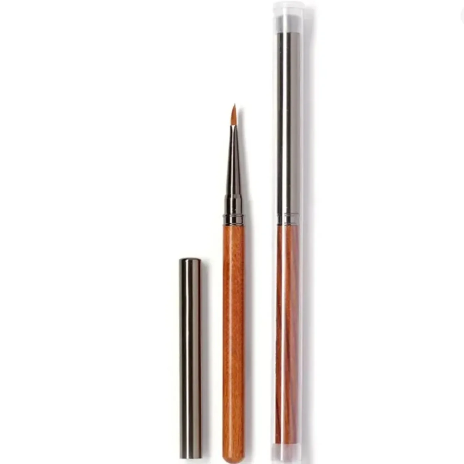 Round Wood Handle Triangular Petal Nail Brush Acrylic Nail Art Liner Pen Manicure Painting Tool image 2