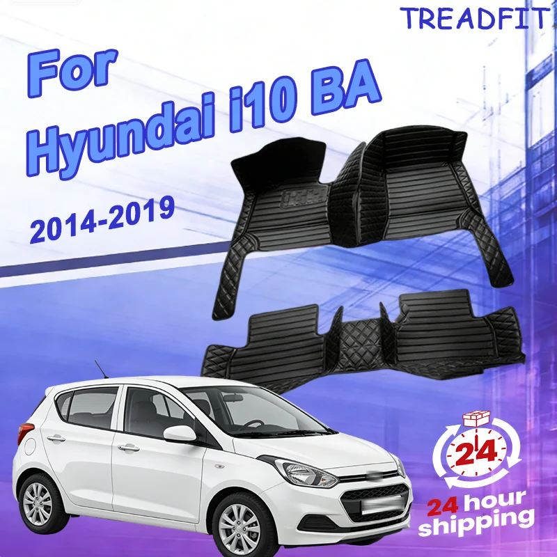 

Luxury Leather Car Floor Mats For Hyundai i10 BA Gran Metro Taxi Xcent IA 2014~2019 Mat Car Mats Floor Rugs Durable Pad Car Acce