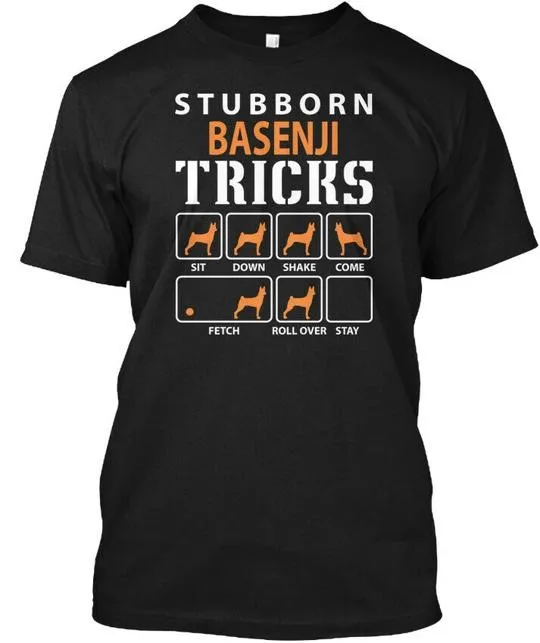 T-Shirt cadeau drôle pour chien, astuces de Basenji tenaces, taille S à 5XL