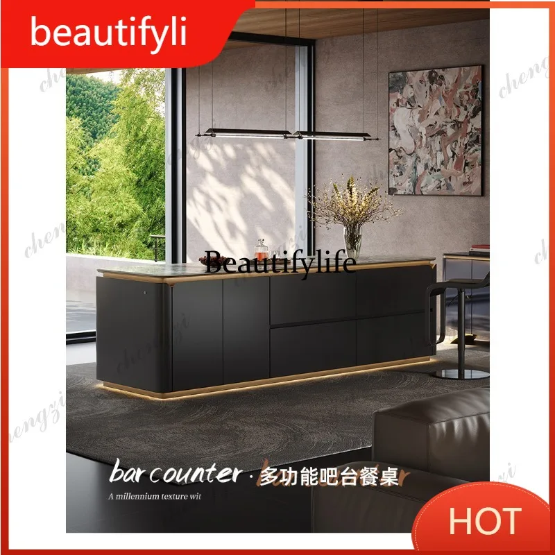 A139 rock slab mid-island integrated open kitchen partition bar premium island table combination