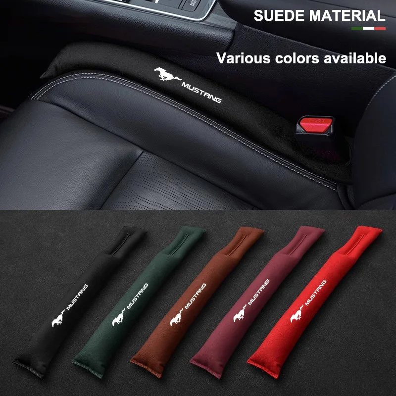 Car Seat Gap Plug For Ford Mustang GT EcoBoost Mach 1 Bullitt Interior Accessories Suede Seat Gap Filling Customizable Logo