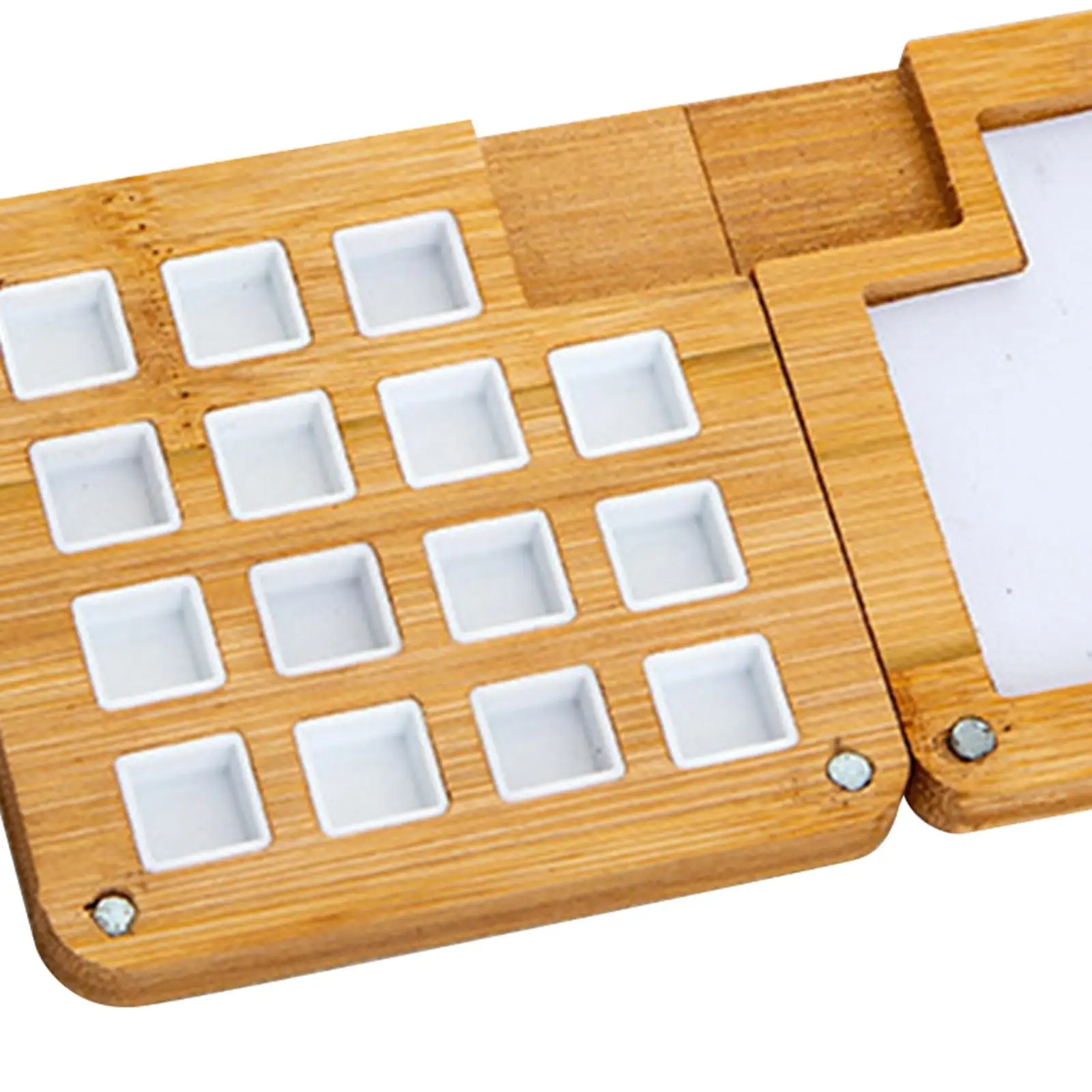 Portable Watercolor Palette Wooden Gouache Mixing Tray for Painters and Artists