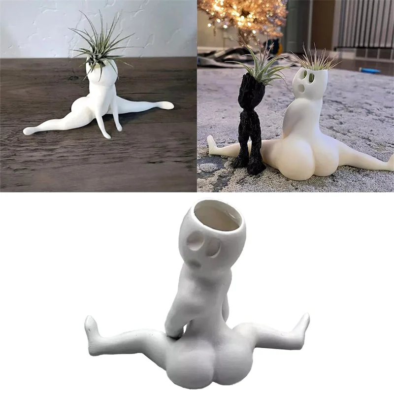 

Resin Halloween Big Booty Ghost Planter Display Gag Hilarious Air Plant Holder Gag Indoor Home Office Decor Creative Flower Pot