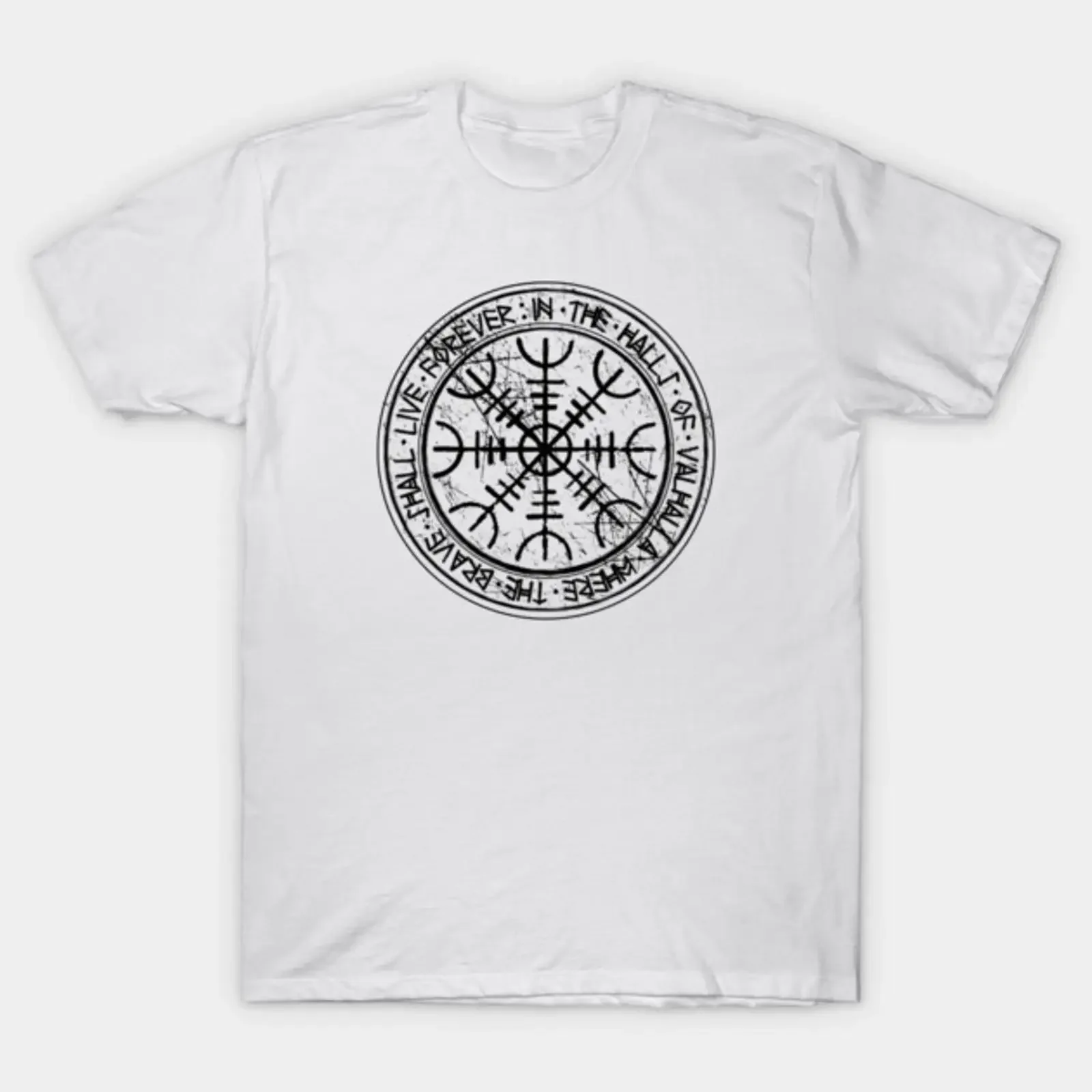 Helm of Awe Icelandic protection stave T Shirt vintage Washed Top For Everyday Wear Slightly Soft designer clothes Comfortable
