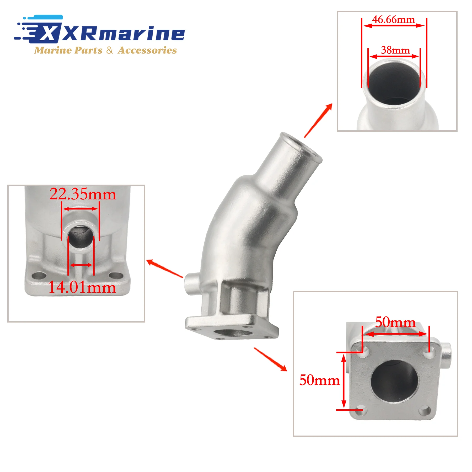 21190094 3580509 Fits for Volvo Penta Marine Engine D1 D2 MD2010 316 Stainless Steel Exhaust Elbow with Air Filter Insert 861906