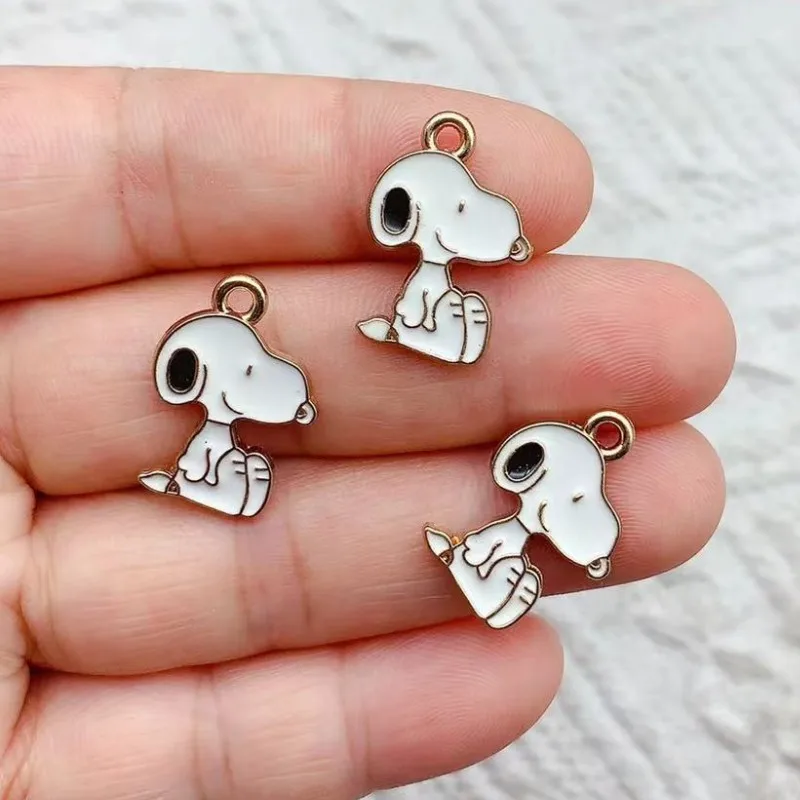 10pcs Cartoon Anime Dog Charm for Jewelry Making Enamel Necklace Bracelet Phone Pendant Diy Accessories Alloy Metal Gold Plated