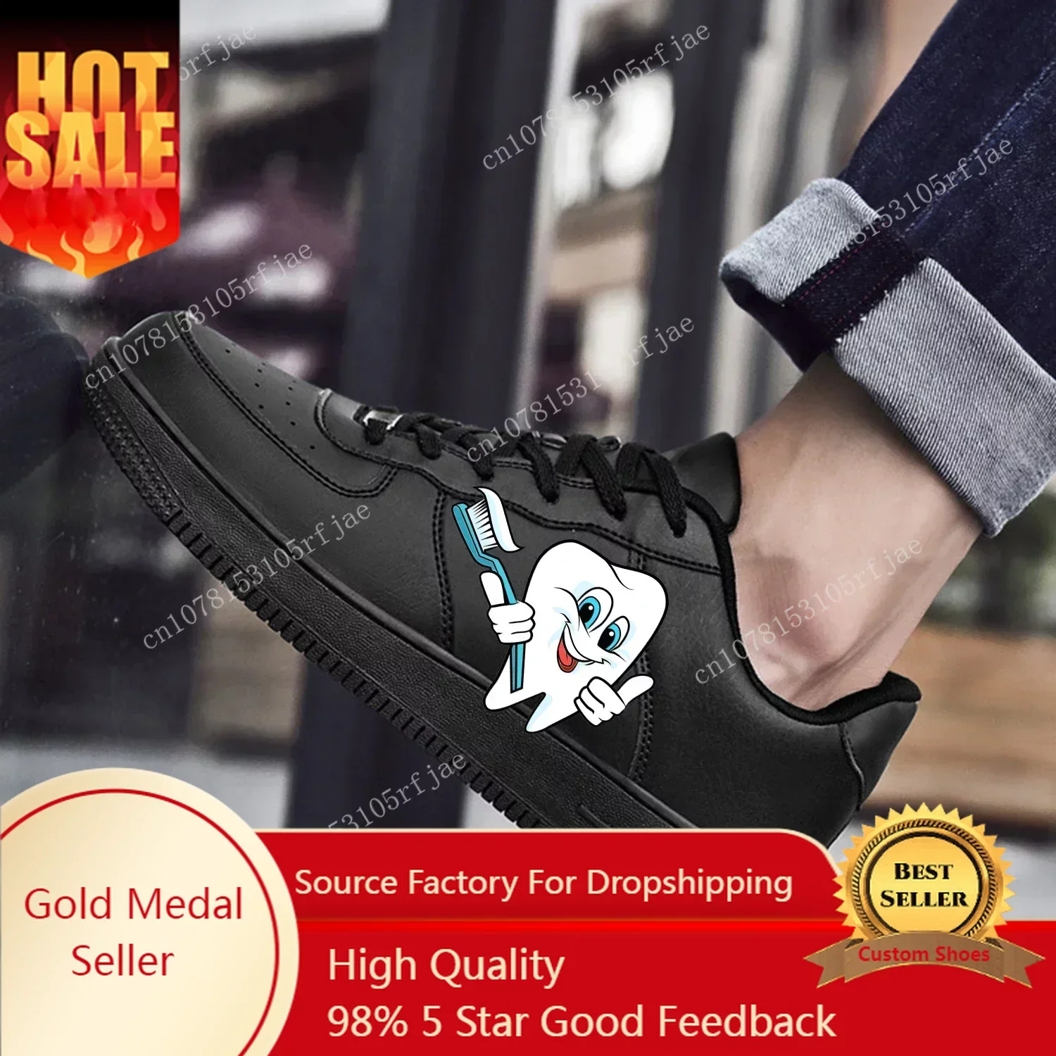 

Tooth Dentist Cartoon AF Basketball Mens Womens Sports Running High Quality Flats Force Sneakers Lace Up Mesh Custom Made Shoe