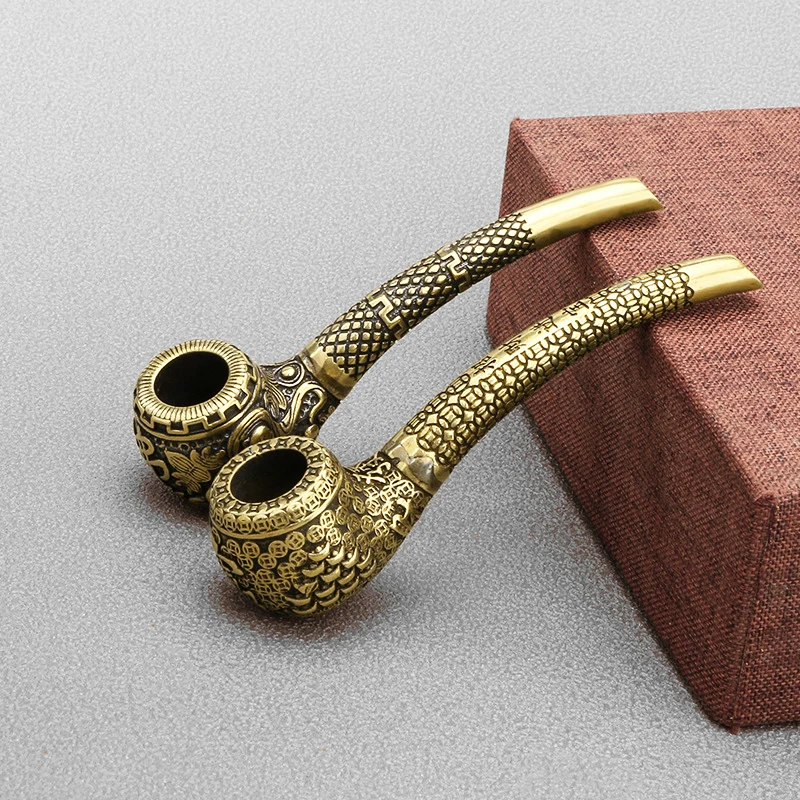 Pure Copper Filter Smoking Pipe Buddhism Retro Tobacco Accessories Creative Handmade Pipe Desk Decoration Home Decor Accessories