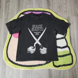 Yao Fashion Vintage Oversize Tee Punk Rock Band Retro Cotton Tee Loose Casual Streetwear HipHop Y2k Oversize T Shirt For Men