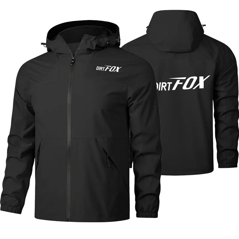 Veste de moto avec logo DIRTFOX, combinaison de course, veste décontractée printemps-automne, style masculin, manteau à capuche imperméable et coupe-vent pour l'extérieur