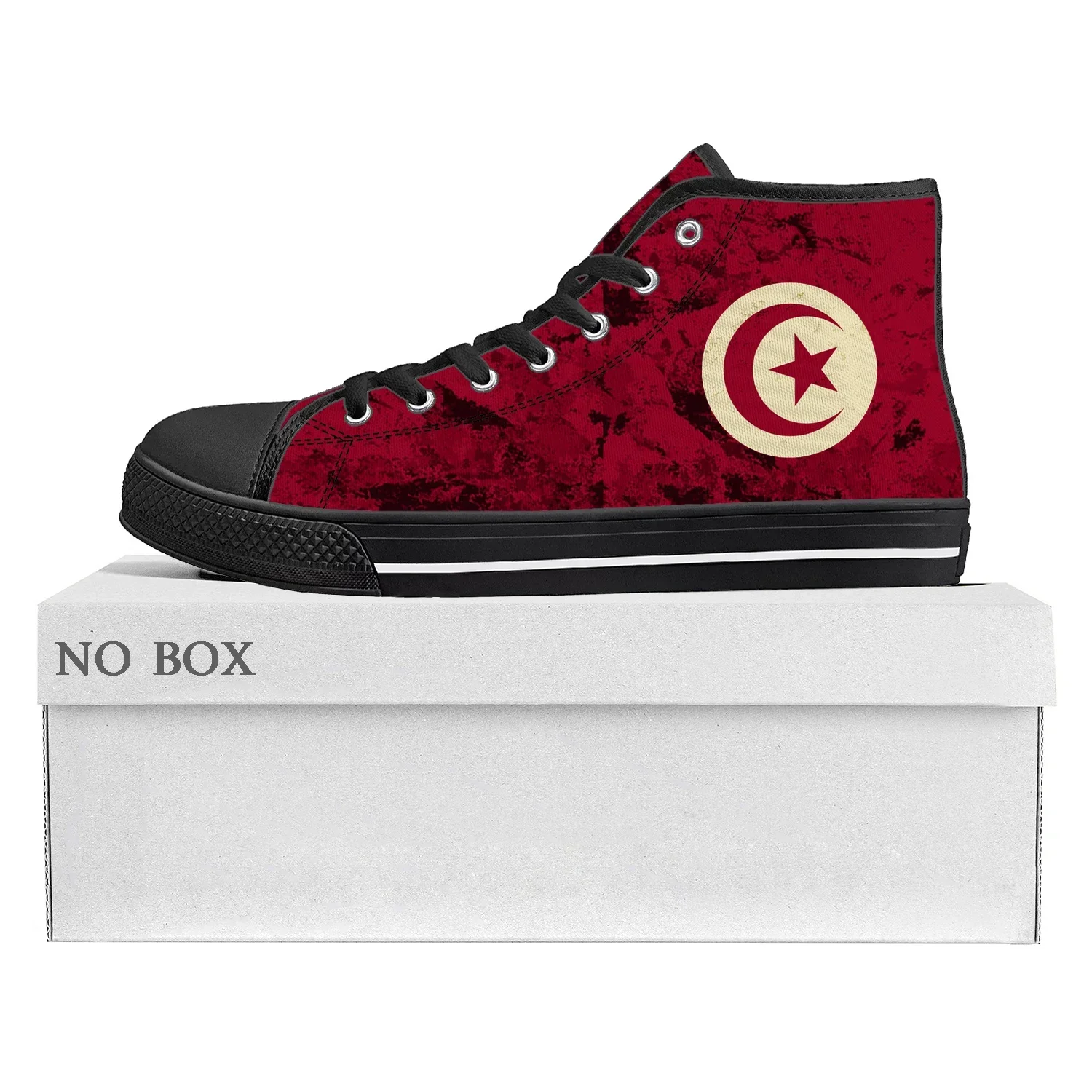 

Tunisian Flag High Top High Quality Sneakers Mens Womens Teenager Canvas Sneaker Tunisia Casual Couple Shoes Custom Shoe