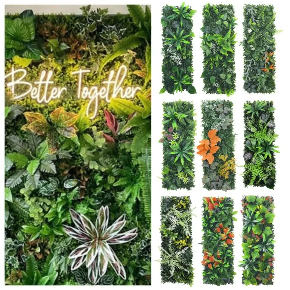 DIY Artificial Plant Wall Panel 75x25cm Flower Artificial Eucalyptus Carpet No Watering Durable Simulation Maple Plant Sheet