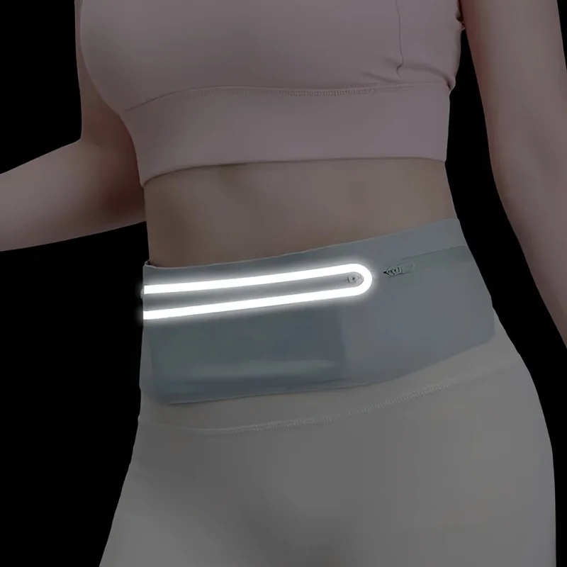 슬림 웨이스트 백, 3개의 포켓, 7.5인치 휴대폰 수납 가능. 달리기, 자전거 타기, 여행에 적합합니다. 유니섹스 & 내구성.