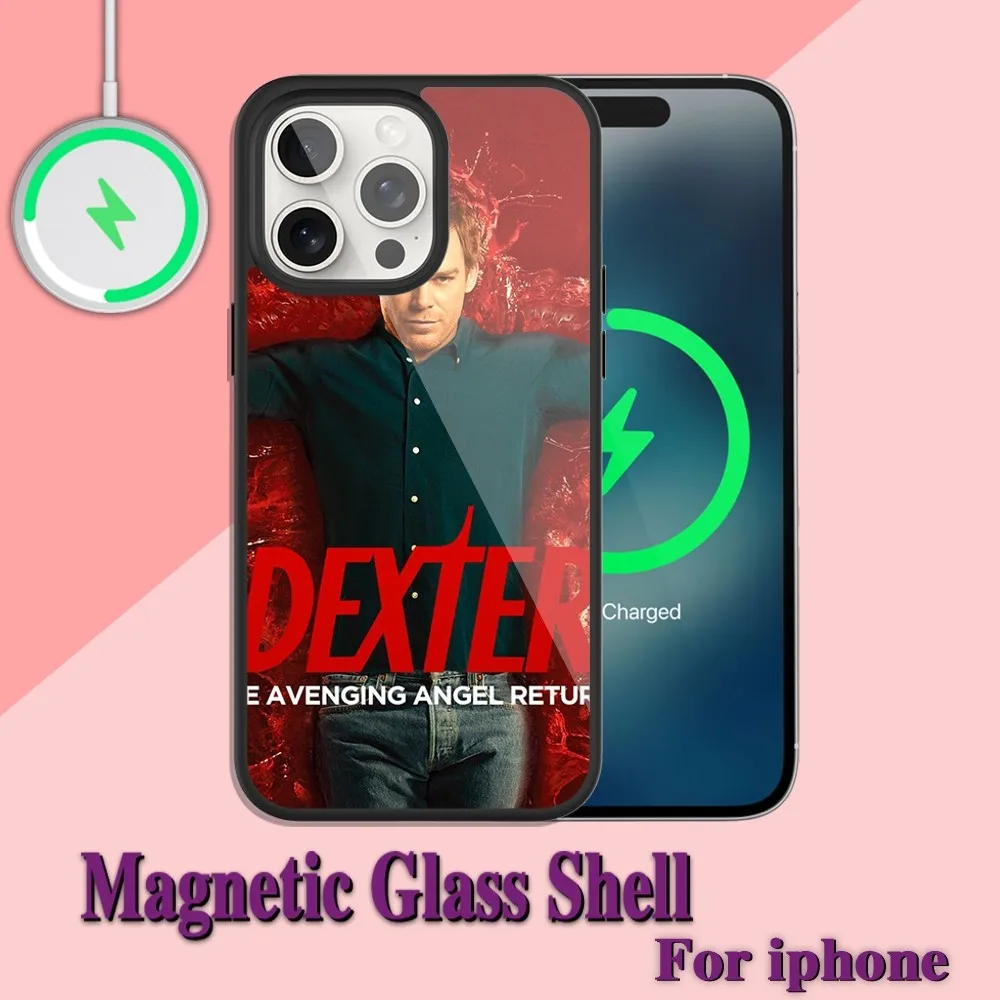 TV Show Dexter Morgan Phone Case For iPhone Charging 13 14 15 11 12 Pro Max Plus Glass Magsafe Magnetic Shell