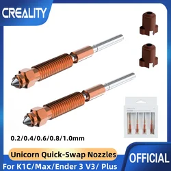 Creality 2pcs K1C/Ender 3 V3 Unicorn Quick-Swap 3D Printer Nozzle Kit 0.2/0.4/0.6/0.8/1.0mm for Creality K1C/Ender 3 V3/V3 Plus