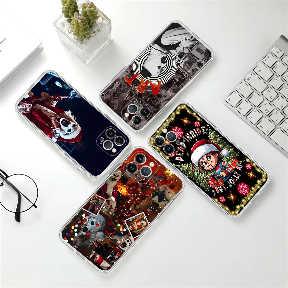 Horror Movie T-Terrifier 2 3 Funny Christmas  Phone Case For iPhone 16 15 Mini Pro XS Max Cover 6 7 8 Plus X Funda Shell