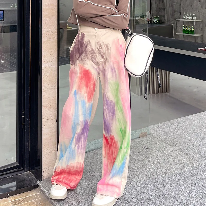 2023 الخريف الشتاء الهيب هوب الجاز المراهقات الفتيات الأطفال راقصة واسعة الساق الكتابة على الجدران السراويل 4 10 11 12 14 سنة بنطلون أطفال الشارع