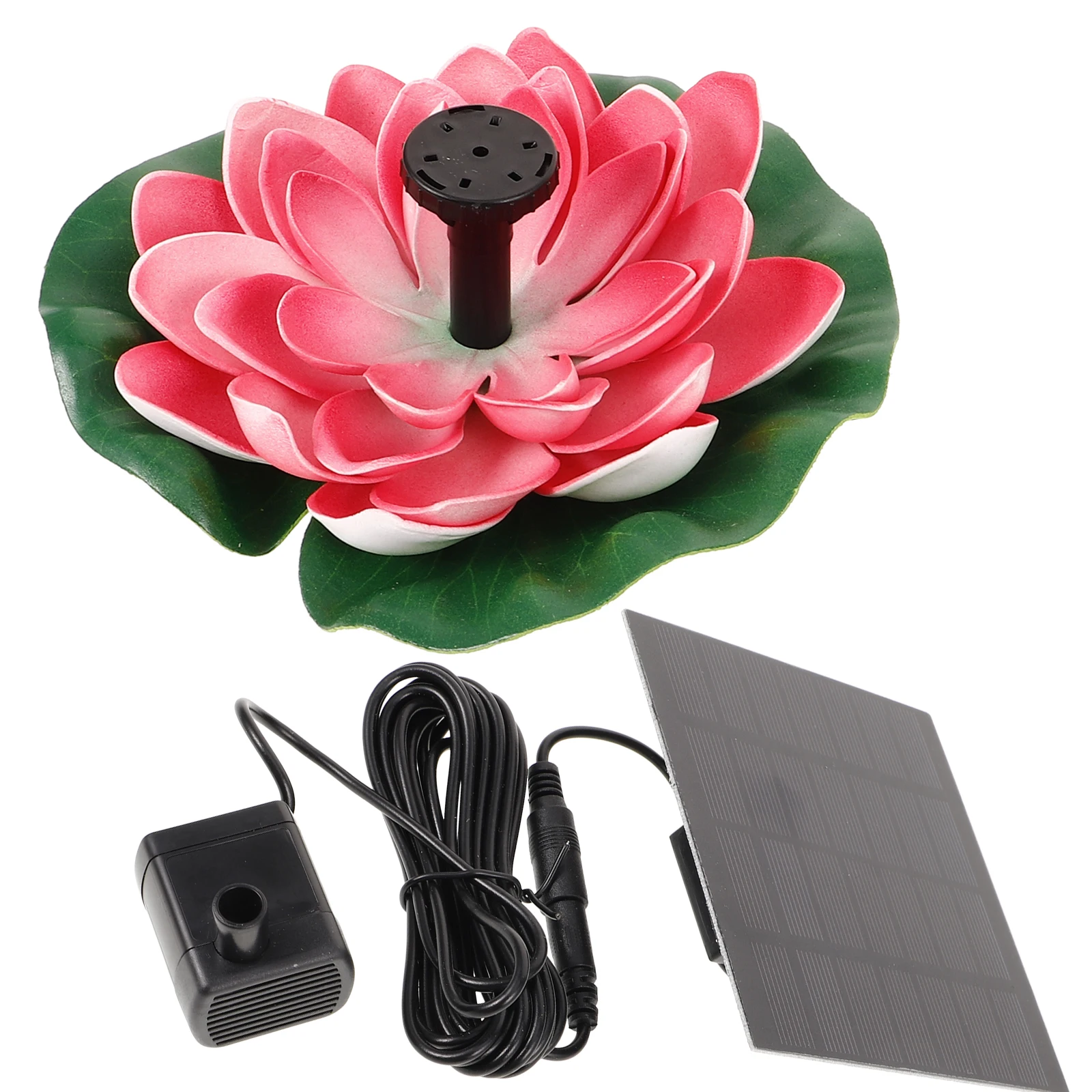 

Fountain Lotus Leaf Flower Combination Solar Floating Garden Landscape Pool Red Water Feature Pond Fishpond