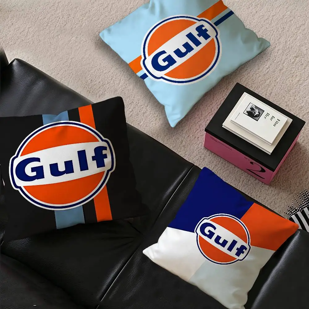 G-Gulf Racing Car logo Pillowcase toon Gift Cushion Cover Bedroom Home Sofa Chair Seat Decor pillow case