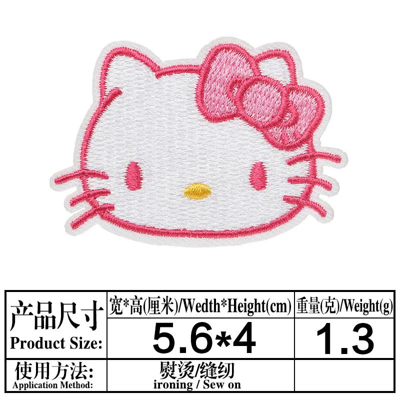 Cartoon Cute Hello Kitty KT Cat Applique For Sew Child Clothes jacket Hat Ironing Patches Jeans Embroidered Sticker wholesale