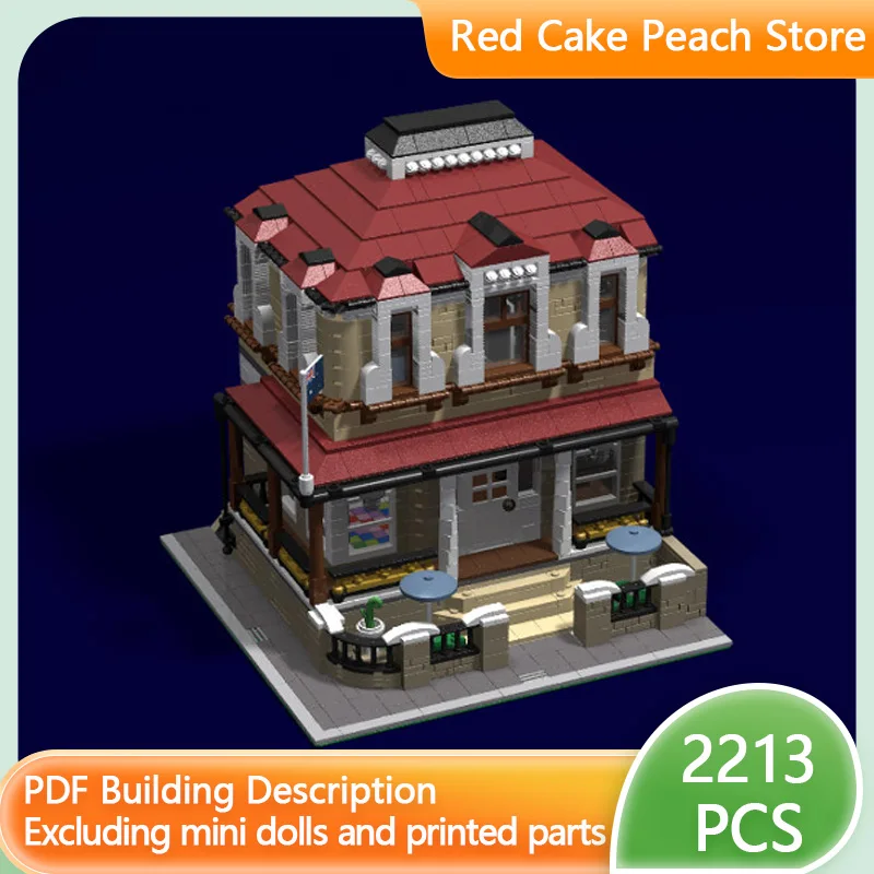 

Модель City Street View MOC, строительные кирпичи, уличный уголок, паб, модульная технология, детские праздничные подарки, сборные игрушки, костюм